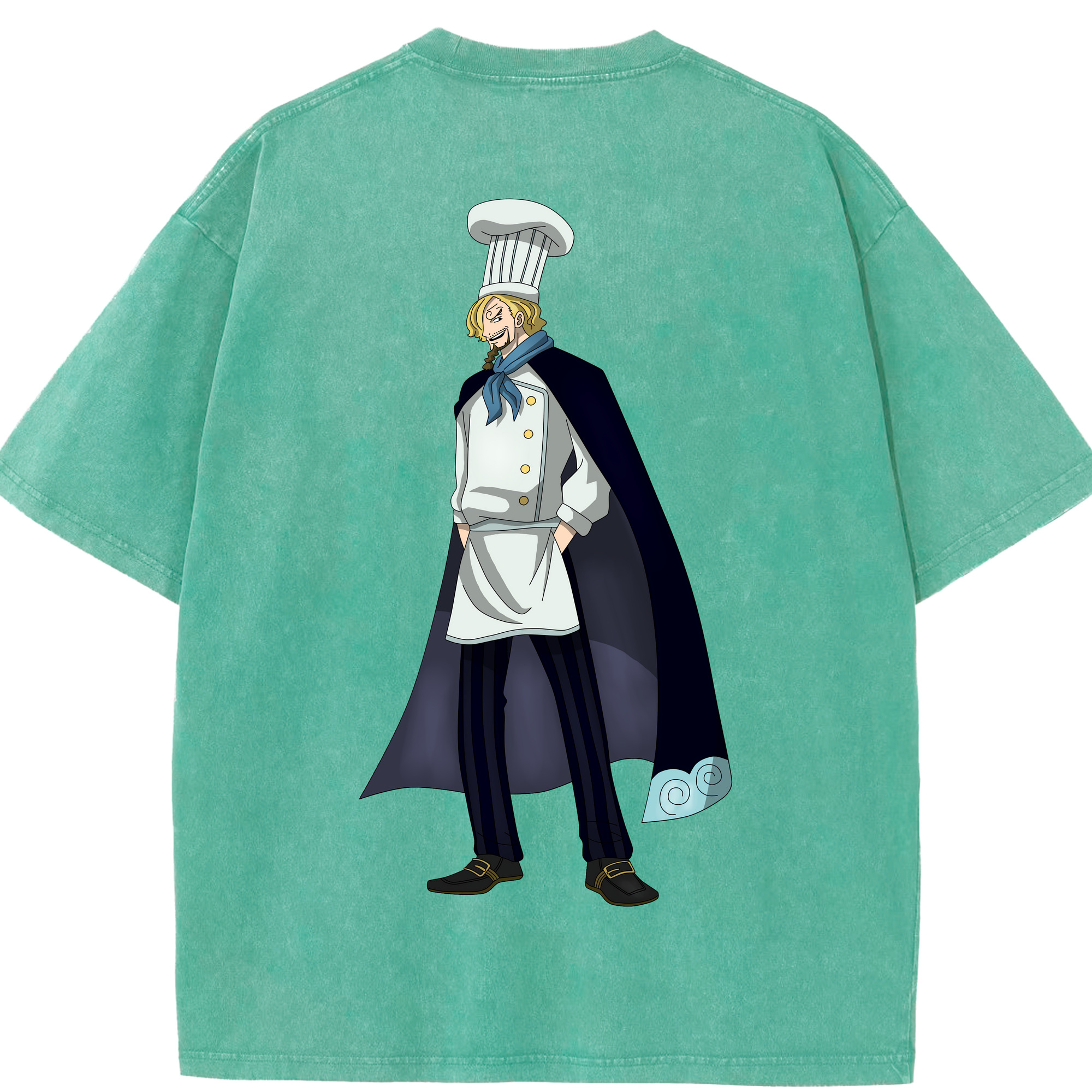 ワンピース サンジ ONE PIECE Sanji 綿100% ヴィンテージ風 半袖Tシャツ（背面プリント）